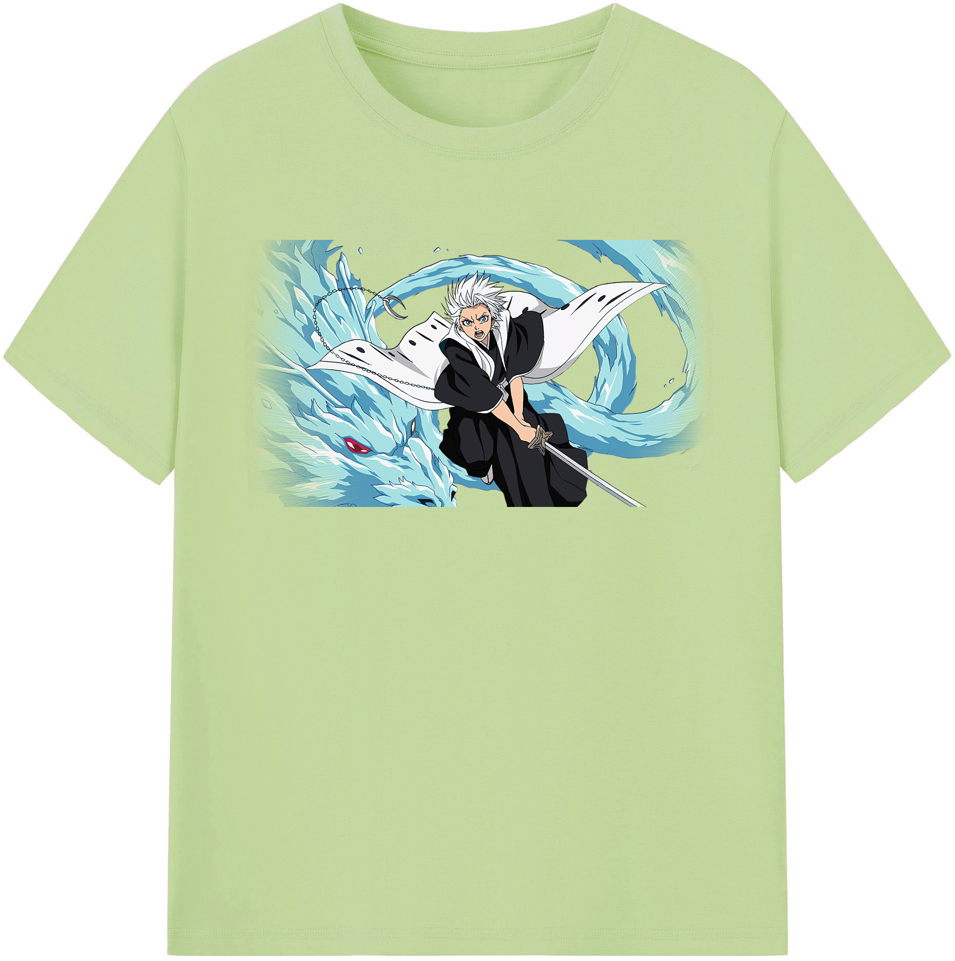 （画像用） ブリーチ 日番谷冬獅郎（ひつがや とうしろう） BLEACH Hitsugaya Toushirou 綿100％半袖Tシャツ（フロントプリント）